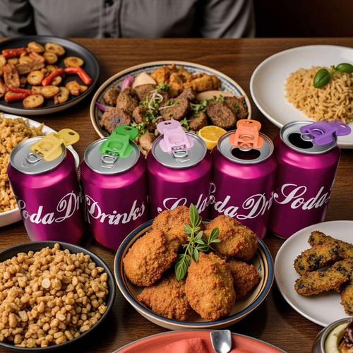 6 - Pack Can Opener Easy Open Drink Tab Toppers, From Bugs Dust Colored Beverage Can Cover Protector