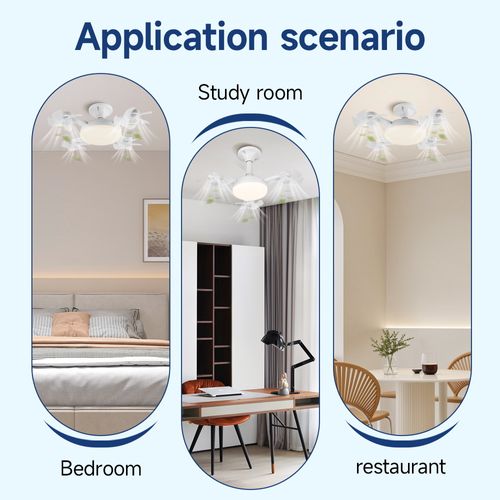 Ceiling Fan With Light And Remote, Small LED Ceiling Fan Dimmable LED Fans Light Ceilings With Three-speed Wind For Bedroom Living Room