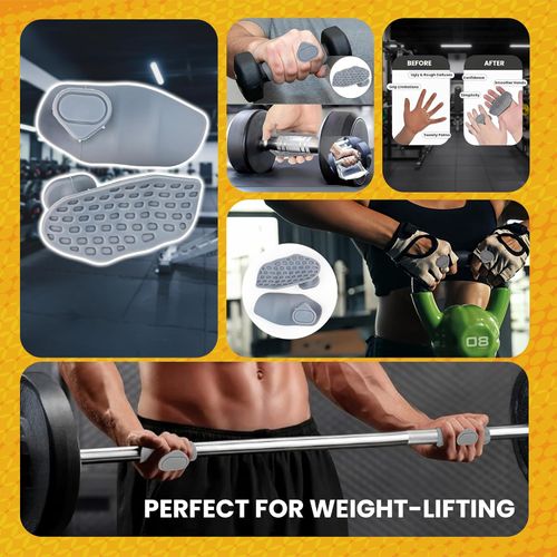 PulseITHold Silicone Weight Lifting Hand Grips | Non-Slip Gym Gripper Pads for Dumbbells, Barbells & Pull-Ups | Anti-Sweat, Comfortable & Durable | Workout Gloves Alternative for Men & Women