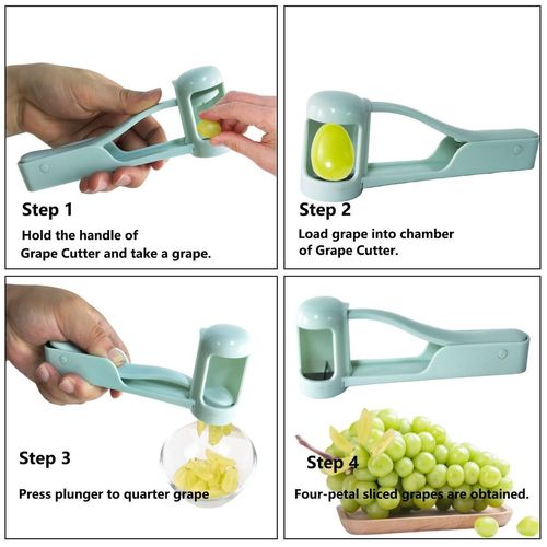Toddler grape slicer, baby grape cutter, grape, tomato, cherry and strawberry cutting tool, suitable for fruit and vegetable salads, grape slicer