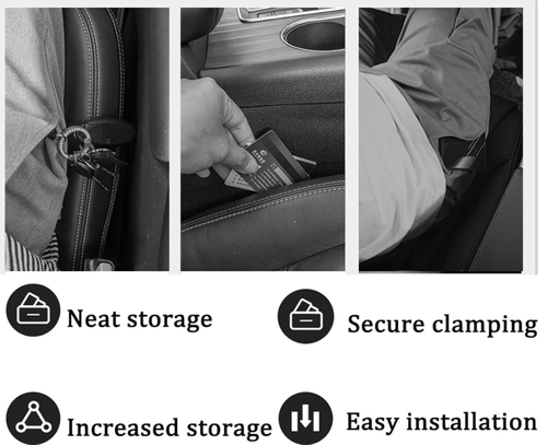2-Piece Car Seat Gap Organizer Set, Seat Gap Filler Anti-Leak Strip, Black