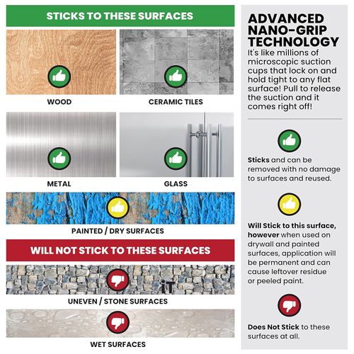 ​Heavy Duty Double Sided Tape, Nano Tape, Feet Clear Adhesive Tape for Poster Photo Wall Decor As Seen on TV, (1 Roll - 3.2 Feet)