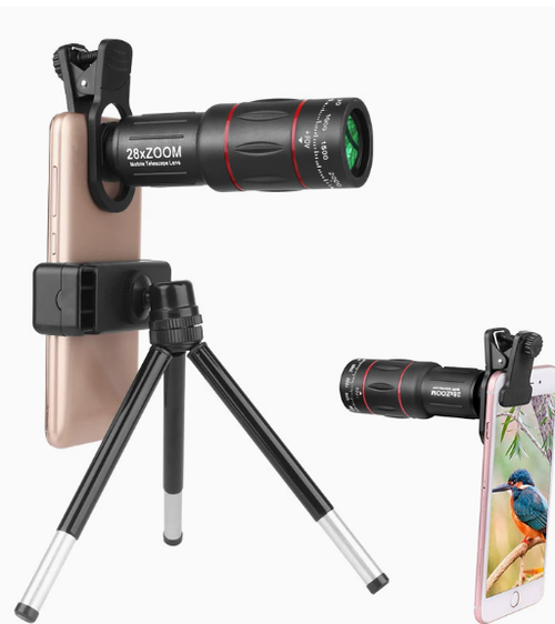 28x Mobile Monocular Telescope — HD Telephoto Photography Auxiliary Lens for Smartphones | High-Magnification Concert Shooting Tool | Universal Camera Attachment