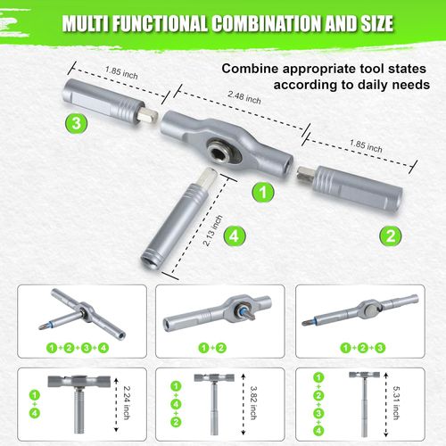 24 in 1 Magnetic Ratchet Screwdriver Set with Detachable T Handle