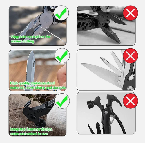 14-in-1 Multitool, Valentines Day Gifts for Men Dad Gifts, Mini Hammer Multitool, Small Hammer Tool, Survival Gear and Supplies, Christmas Gift for Boy Husbands