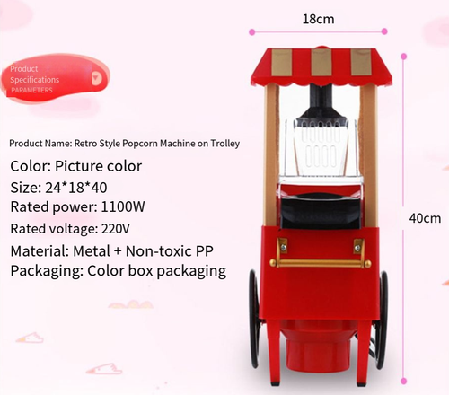 Mini Popcorn Maker Toy — Parent-Child Interactive DIY Pretend Play Set — Wholesale Children's Holiday Gifts Realistic Corn Popcorn Machine — Educational & Fun Pretend Play Toy — Kids' DIY Snack-Making Kit