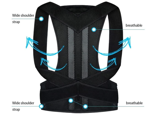 Plus Size Posture Corrector Women Men Back Brace Breathable Full Back Support Belt Shoulder Neck