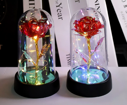 Valentines Day Glass Rose Eternal Rose Gifts for Women Birthday Gifts for Mom Light Up Rose In Glass Dome Eternal Rose Flower Gifts Valentines Day Rose Gifts for Her Valentines Day Gifts