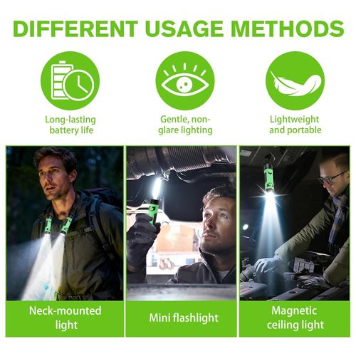 Birthday Gifts for Men Dad Him, Rechargeable LED Neck Reading Light with Detachable Magnetic Torch, Hands Free Neck Light for Knitting, Repairing, Dog Walking & Camping, Cool Gadgets for Men Women
