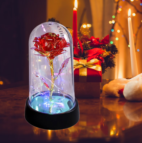 Valentines Day Glass Rose Eternal Rose Gifts for Women Birthday Gifts for Mom Light Up Rose In Glass Dome Eternal Rose Flower Gifts Valentines Day Rose Gifts for Her Valentines Day Gifts