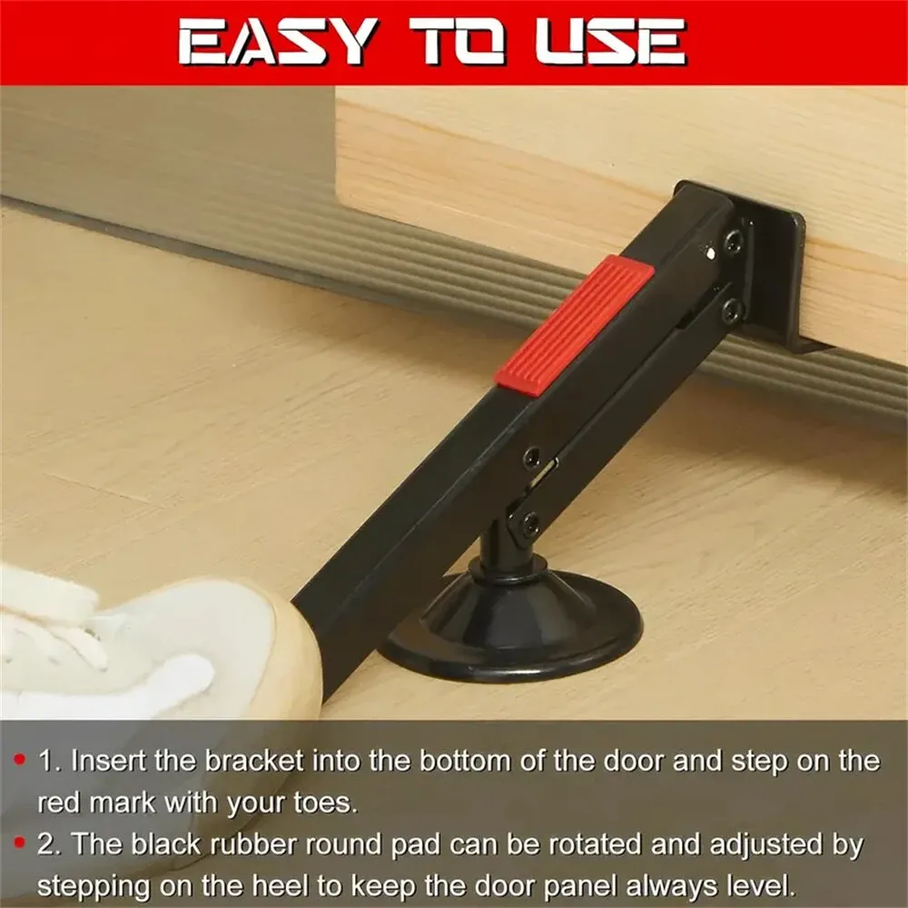 Heavy-Duty Swivel-Type Door and Board Lifter Door Lifter Installation Tool Drywall Lift Black