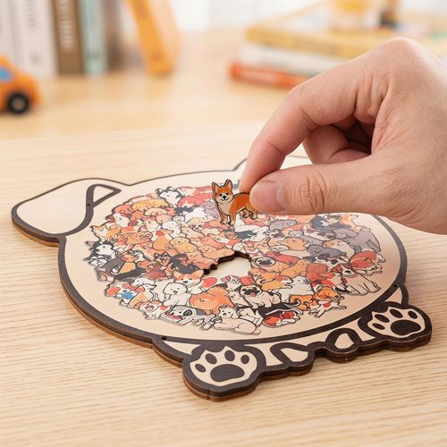 Cartoon Cat Wooden Jigsaw Puzzle – Educational & Stress-Relieving Puzzle for Kids and Adults (Cat-Themed)
