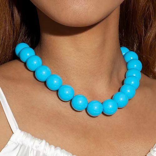 Boho Holiday Party Exaggerated Large Acrylic Candy Beads Necklace