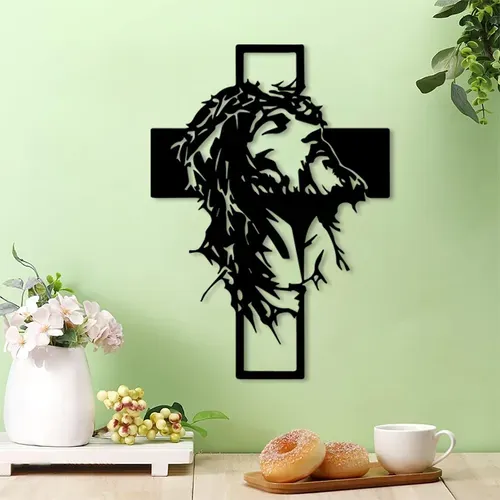 🎄✝️Metal Jesus and Cross Wall Art: Christian Home Decor