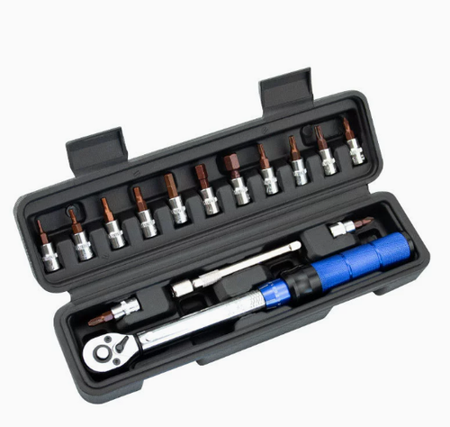 High-Precision Preset 1 4 Torque Wrench Set  Specialized for Bicycle Repair. Features a Fine-Tooth Adjustable Ratchet Mechanism. A Compact, Essential Tool Kit for Bike Maintenance. 1 4 Drive Torque Wrench Set High-Accuracy, Preset, and Adjustable Ratchet  Ideal for Both Bicycle and Automotive Repair.