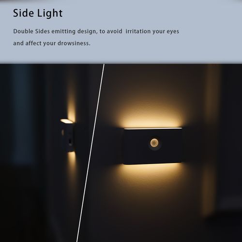 Human body sensor smart night light for bedroom, hallway, staircase, magnetic automatic light control bedside lamp