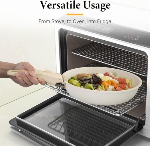 Removable Pot Handle Cream Beige, Universal Pan Handle, Replacement Handle for Pots and Pans, Fits All Cookware, Includes,Spatula Rest,Drip Pad,Durable,Heat-Resistant