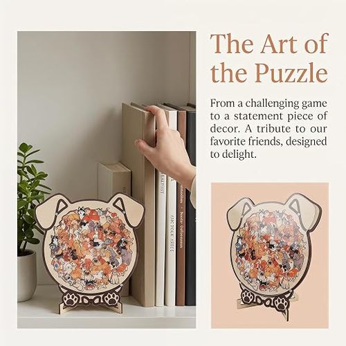 Cartoon Cat Wooden Jigsaw Puzzle – Educational & Stress-Relieving Puzzle for Kids and Adults (Cat-Themed)