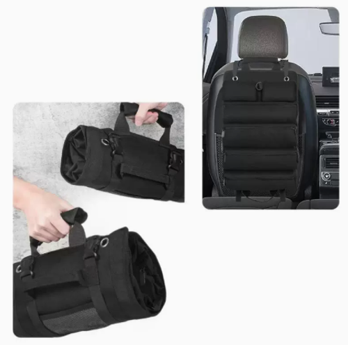 Portable Roll-Up Tool Organizer for Car, Electrician, and Carpentry Use