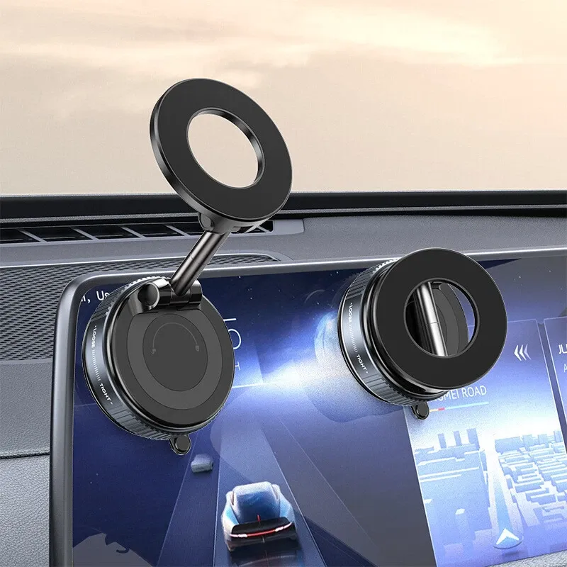 Upgraded 360° Nano Gel Vacuum Magnetic Phone Holder, Car Phone Holder for Magsafe, Suction Cup Phone Mount for Car