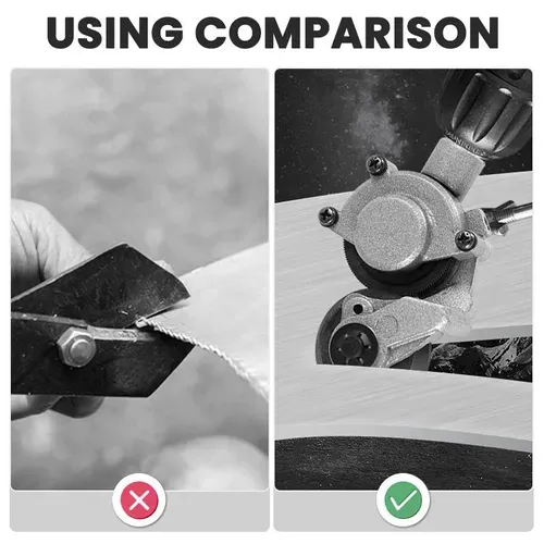 Metal-Cutting Attachment for Power Drills — Sheet Metal Cutting Tool | Power drill attachment suitable for cutting stainless steel, aluminum, iron sheets, and various types of thin sheet metal.