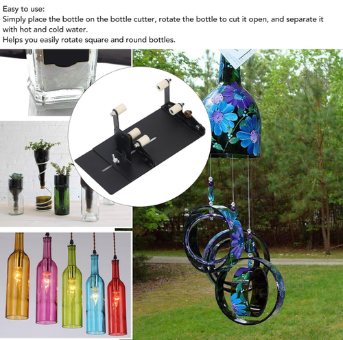 Glass Bottle Cutter, Round Square Glass Bottle Cutting Tool Set with Safety Gloves & Accessories, DIY Glass Cutter for Bottles, Wine Glass Bottle Cutter Tool for Crafts DIY Project