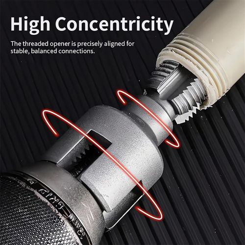 Pipe Threading Tool Kit with Internal & External Threader, Pipe Thread Cutting Tool, Electric Drill Compatible PVC Pipe Threader Kit, Pipe Sizes Rethreading Tool