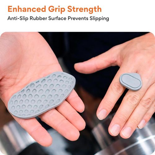 Anti-Slip Workout Grips – Ergonomic Rubber Hand Protector Pads for Gym Training & Weight Lifting – Breathable Palm Guards for Pull Ups, Deadlifts & Cross Training for Men & Women (2 Pairs)