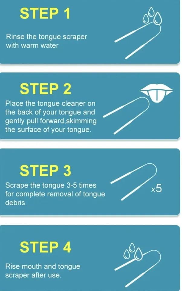 Tongue Scraper Tongue Cleaner Surgical Grade Stainless Steel  Reduce Bad Breath (Travel Cases Included), Metal Tongue Cleaner, Tongue Scraper for Fresher Breath & Easy to Use