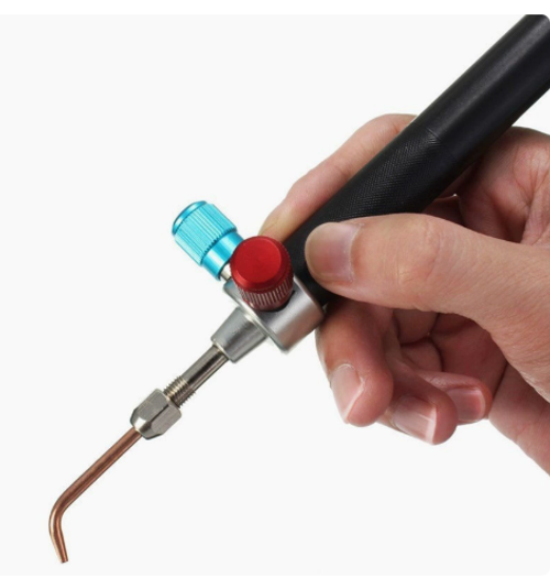Mini oxy-acetylene torch, oxy-fuel welding torch, flame torch for welding platinum, stainless steel and other metals.