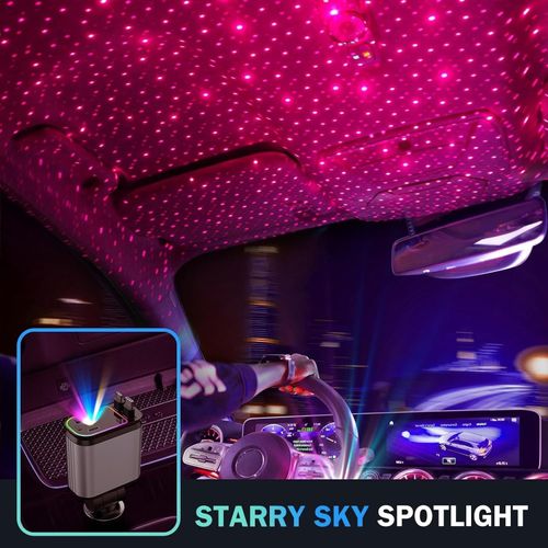 Retractable Star Lights Car Charger, YACAISI 4 in 1 Starlight Fast Phone Car Charging Adapter, Starry Sky USB C PD and Retractable Cables Cord Compatible with iPhone