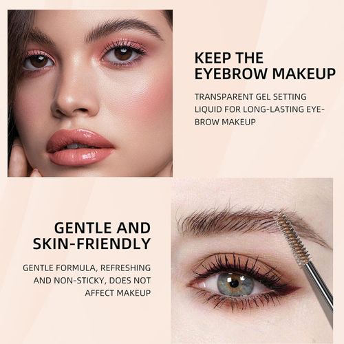 Eyebrow Gel, Brow Gel, Waterproof Eyebrow Gel Clear, Eyebrow Glue Transparent Long Lasting Sweat-Proof Smudgeproof Brow Fix Gel for Makeup, Natural Look Eyebrow Styling Repair All-Day Wear