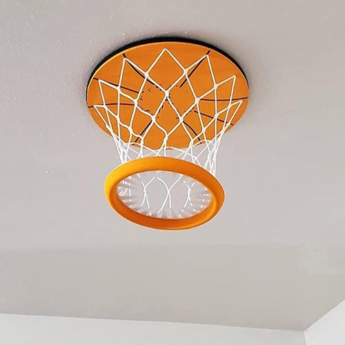 Ceiling Basketball Hoop Game, Mini Basketball Hoop and Ball, Punch Free Basketball Decompression Toy, Indoor Games for Boys Girls (Orange)
