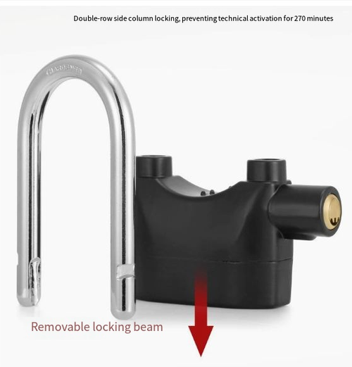110-Decibel High-Volume Alarm Lock — Universal Anti-Theft Lock for Motorcycles and Bicycles | Waterproof, Vibration-Activated Security Lock | Pry-Resistant, Multi-Functional Alarm Lock | Versatile Design for Vehicles, Doors, and Cabinets