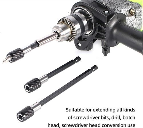Hex Shank Quick Release Screwdriver Magnetic Drill Bit Holder with Adjustable Collar Extension Bar 60 100 150mm TMP1105 (Color : 3PCS)