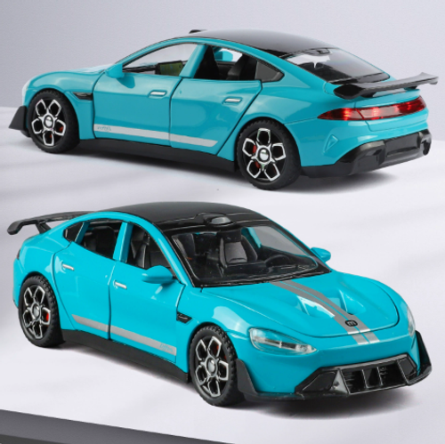 1:32 scale alloy car model, new energy SU7 car, sound and light children's toy car model ornament