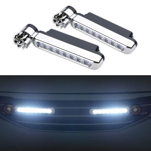 Automotive LED Driving Lights — Universal Wind-Powered Daytime Running Lights, 8-LED External Fog Lights & Auxiliary Driving Lights, Car Decorative Accessories (Set of 2)