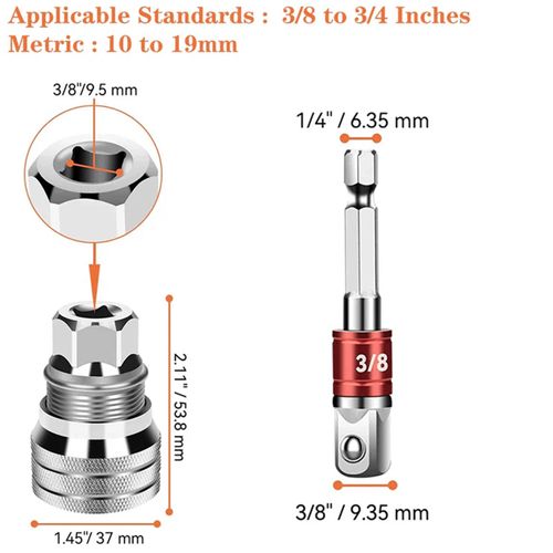 Upgrated Universal Socket Wrench Tool, Self-Adjusting Universal Fit Socket, Ideal for Automotive Repair Home Maintenance Construction Tight Space Work