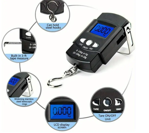 Portable Luggage Scale Electronic Weighing Digital Scale Fishing Hanging Hook Scale Tool Fishing