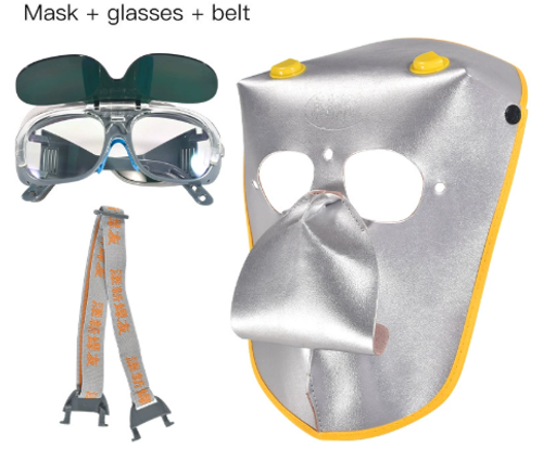 Welding mask, full face protection, heat protection, eye protection, lightweight headband, specifically designed for welders.