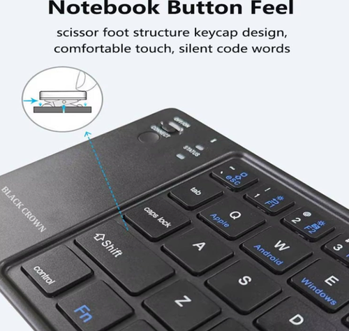 Keyboard - Wireless Bluetooth Keyboard for iOS, iPhone, iPad, Mac, Android, Smartphone & Tablet