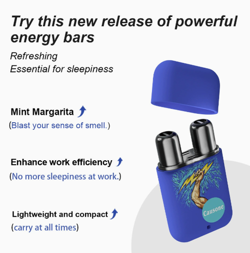 Double Hole Nasal Inhaler, Refreshing Oil for Drowsiness, Motion Sickness Relief, Energy Bar for Students & Drivers