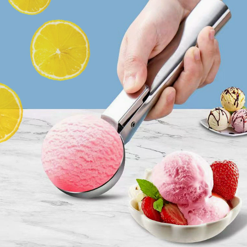 Stainless Steel Ice Cream Scoop & Gelato Spoon — Multifunctional Dual-Purpose Fruit Baller and Dessert Tool