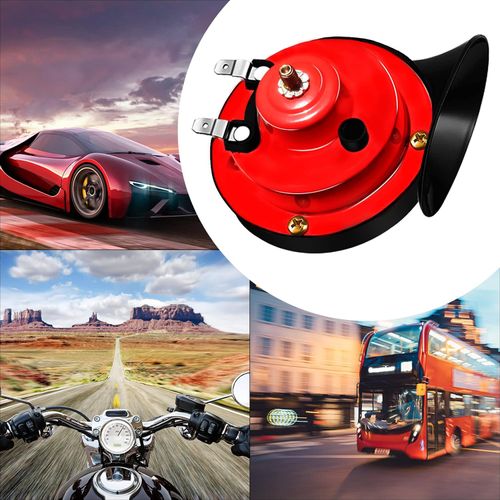 12V Waterproof Air Horns Replacement Kit, Car Air Electric Snail Horn, Automotive Accessories Universal for Car, Motorcycle, Truck, Bike, Boat (Red)