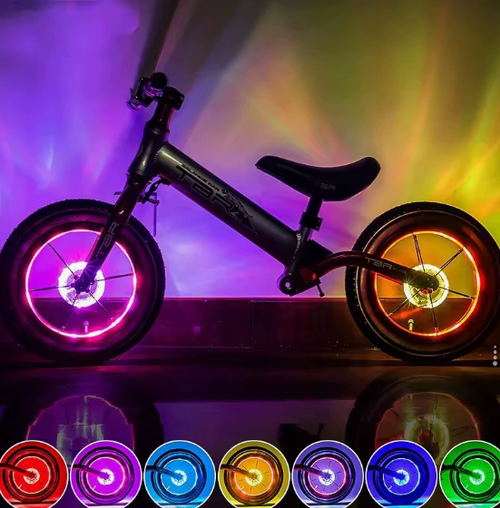Rechargeable Bike Spoke Lights   LED Motion Sensor Wheel Lights  Tail Light for Kids' Balance Bikes  Scooters Bicycles  Cool  Wind Fire Wheel Decoration for Night Riding Safety   Fun!