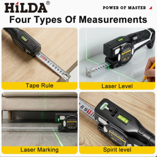 2-in-1 laser rangefinder, laser measuring tape, infrared rangefinder, steel measuring tape, indoor measuring instrument, crosshair for decoration.