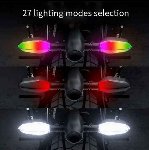 Motorcycle & E-Bike LED Ground Projection Light — High-Brightness, Waterproof, Multi-Color Ambient & Turn Signal Light — Integrated Riding Safety Warning Lamp