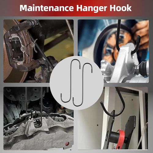 Brake Caliper Compression Tool, Caliper Piston Compressor Tool With Additional 2 pcs Large Steel Plate and 2 Hooks, 360°Adjustable Brake Caliper Tool for Single Twin Quad Piston Calipers