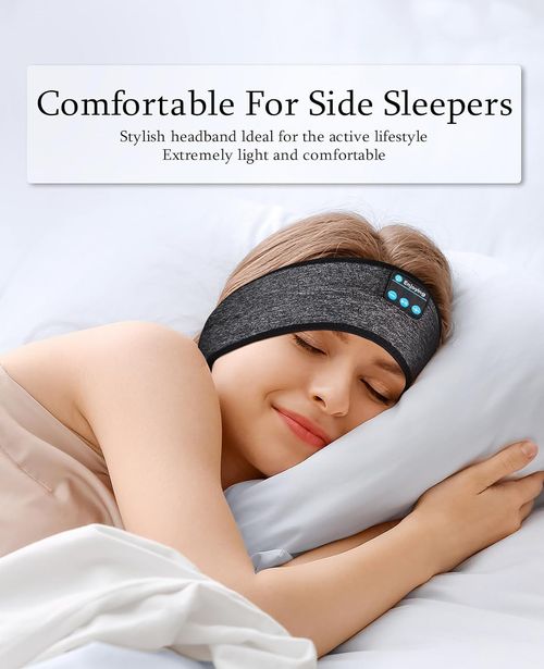 Enjoying ENJ01 Bluetooth 5.2 Wireless Sleep Headphones - Grey, Modern, Comfortable for Side Sleepers, Adults & Teens - 10H Battery, 2-Year Warranty