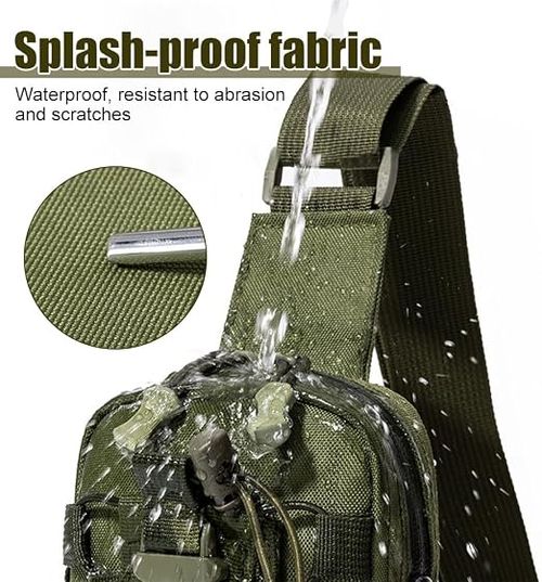 Tactical Sling Bag, Waterproof Chest Pack Adjustable Crossbody Backpack for Men Women Outdoor Sports Climbing Camping
